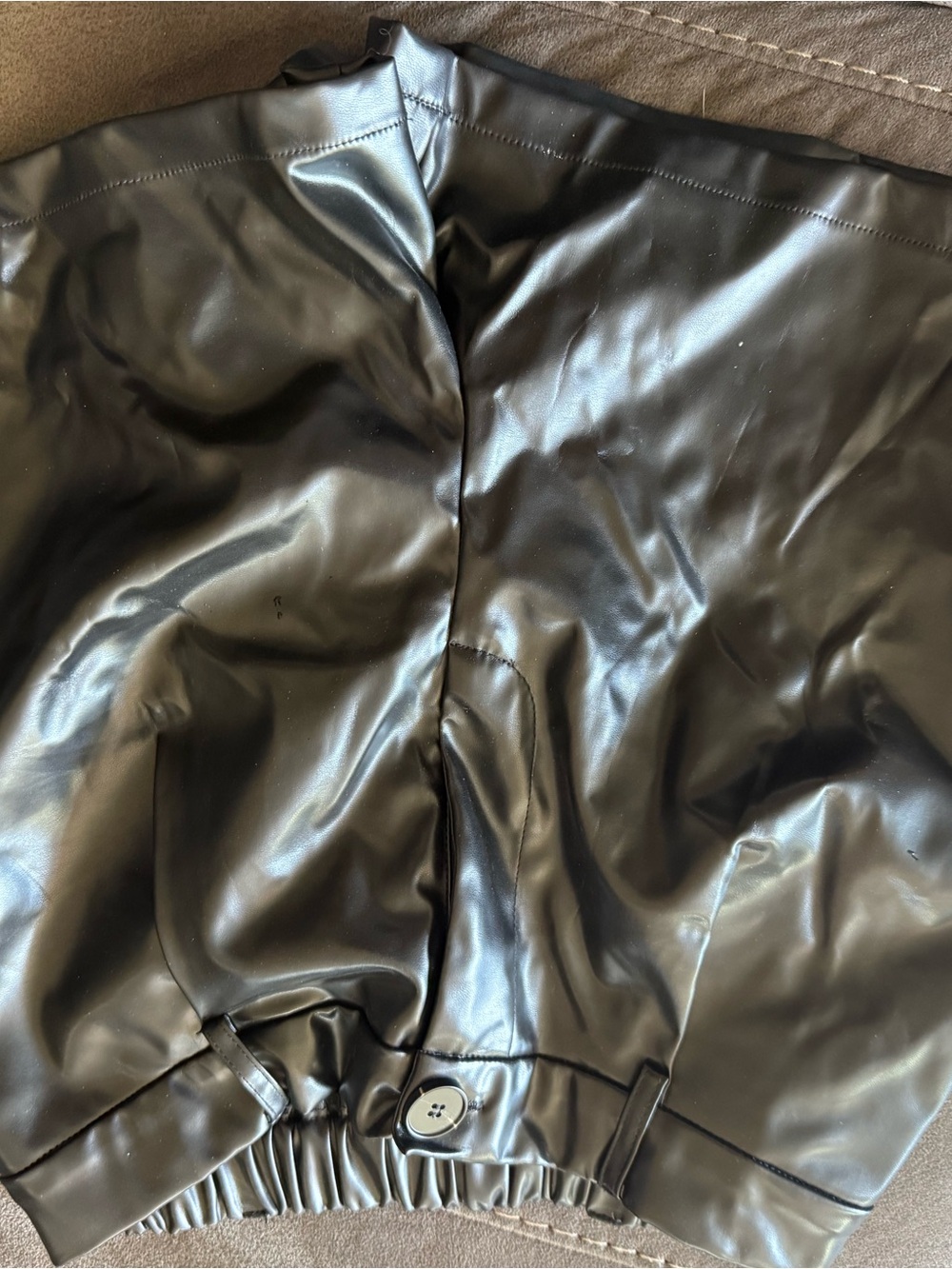 Black Faux Leather High-Shine Skirt